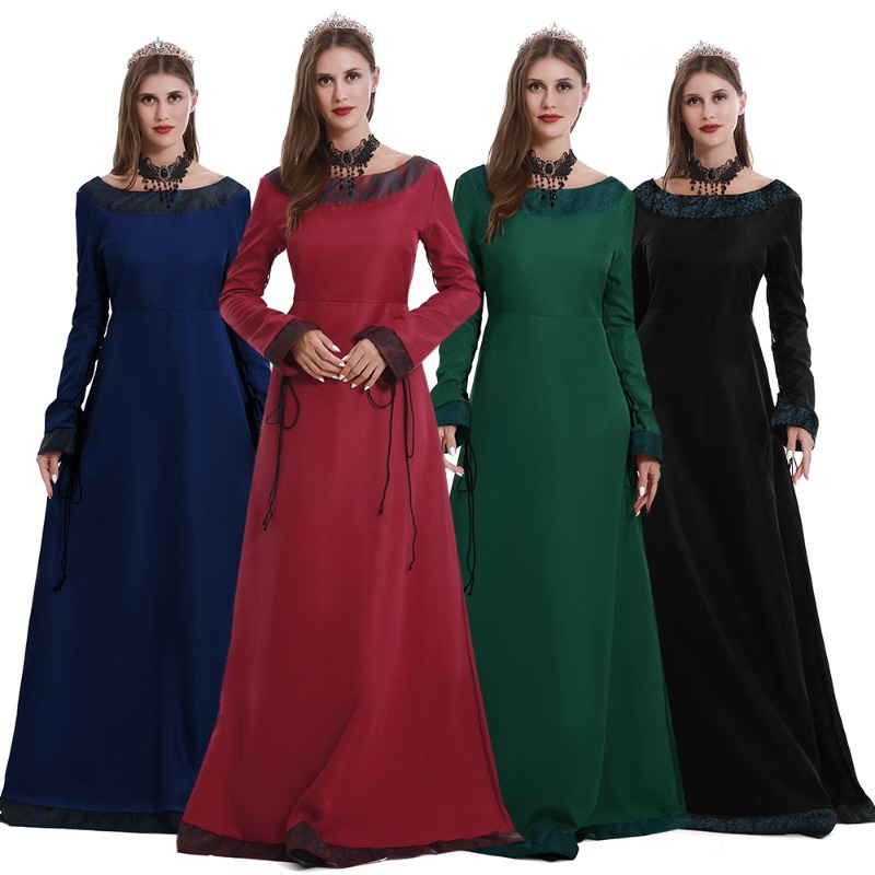 Necklaces - Gaun Panjang Abad Pertengahan untuk Wanita,