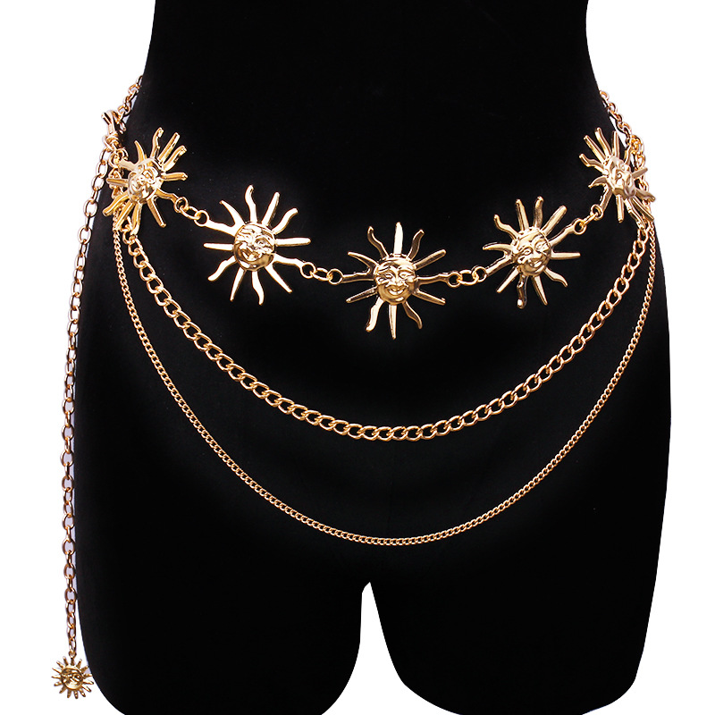 Body Jewelry - Ikat Pinggang Logam Rantai Pinggang Matahari