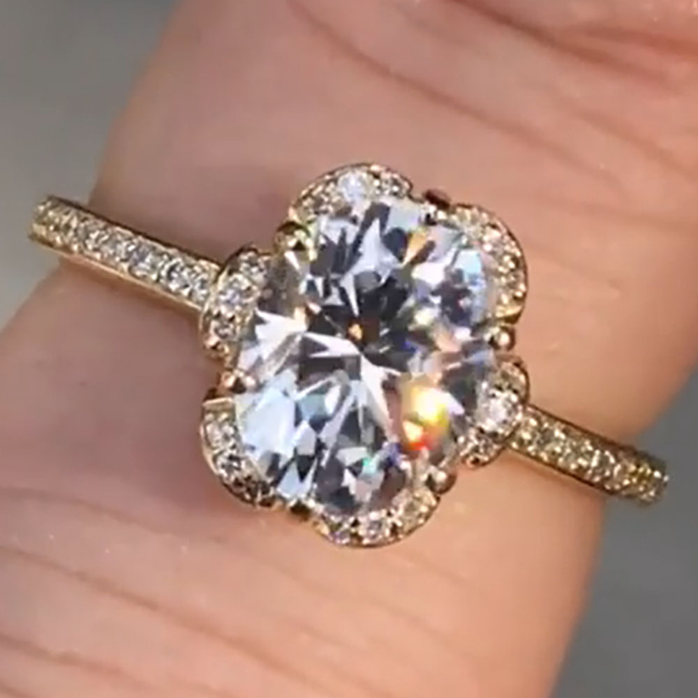 Cincin Pertunangan Pernikahan  - Moissanite Engagement Ring 1 Carat ulasan dan harga