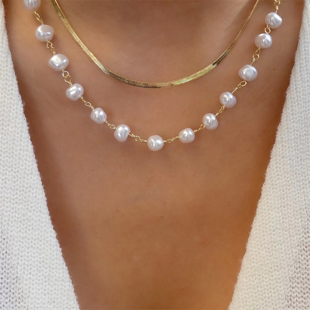 Kalung manik-manik kristal mul - Pearl Choker Necklace Vintage ulasan dan harga