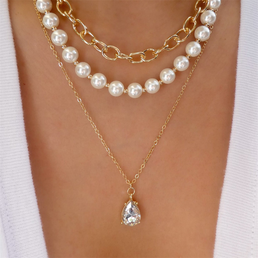 Kalung manik-manik kristal mul - Pearl Choker Necklace Vintage ulasan dan harga