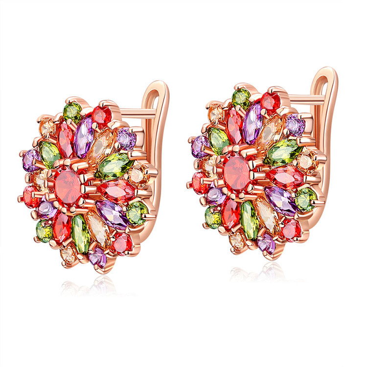 Anting-anting bunga kristal al - Earrings ulasan dan harga