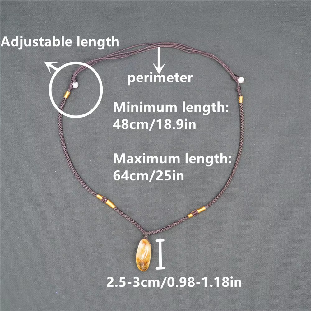 3 buah liontin kristal sitrin  - Crystal Pendant Necklace Natural Stone ulasan dan harga