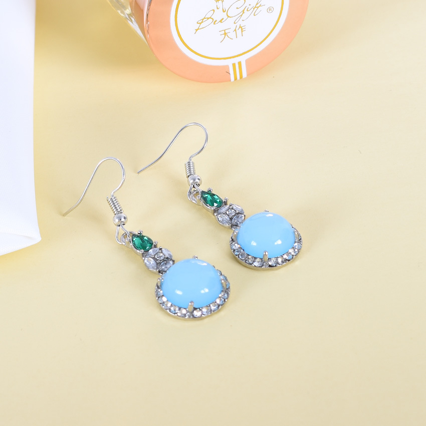 Anting Giok Alami Biru Jimat D - Earrings ulasan dan harga